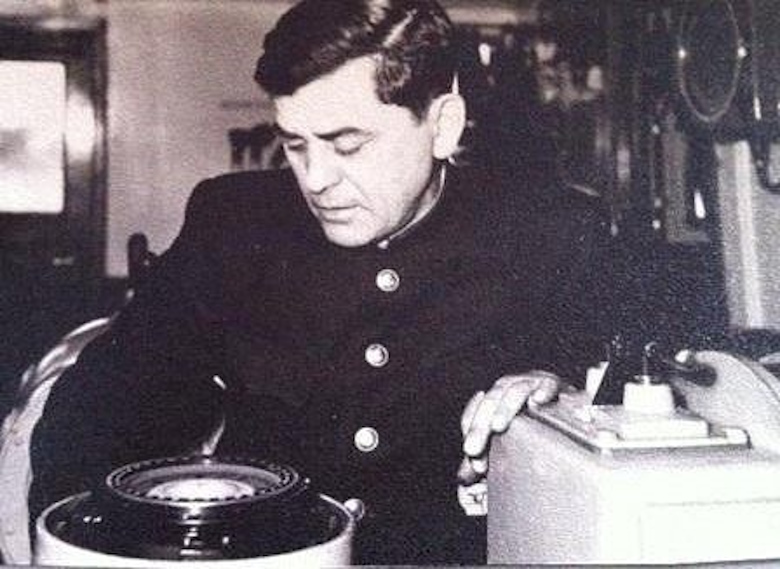 Штурман-девиатор Латвийского морского пароходства Соломон Наумович Гиршев. Теплоход &laquo;Ринужи&raquo;. 1959