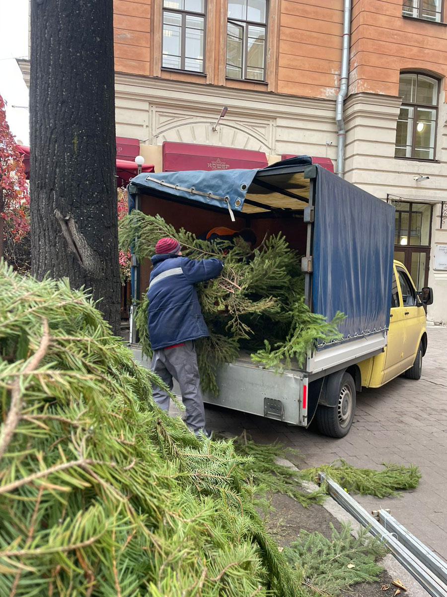 Крышу Сукки увозят на грузовике